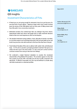 QIS Insights: Investment Characteristics of FIAs 